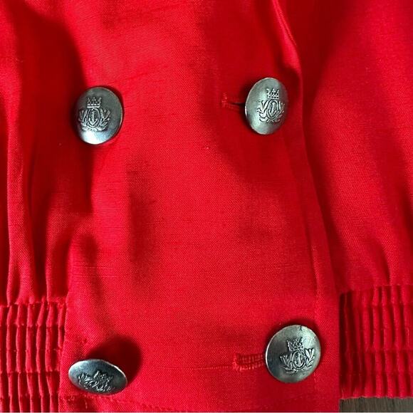 Vintage Cherry Red Silk Blend Bomber Jacket by Liz Claiborne 80s 90s jacket - Picture 10 of 11